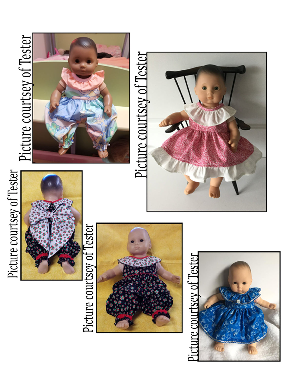 Mon Petite Cherie Couture Bitty Baby/Twin Quelita Dress and Romper 15" Baby Doll Clothes Pattern Pixie Faire