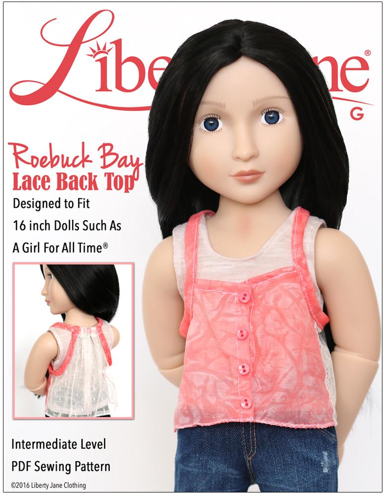 Liberty Jane A Girl For All Time Roebuck Bay Lace Back Top for AGAT Dolls Pixie Faire