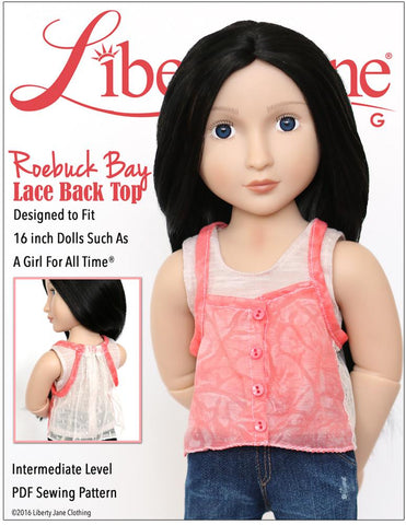 Liberty Jane A Girl For All Time Roebuck Bay Lace Back Top for AGAT Dolls Pixie Faire