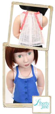 Liberty Jane A Girl For All Time Roebuck Bay Lace Back Top for AGAT Dolls Pixie Faire