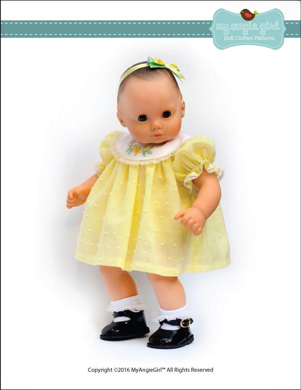 My Angie Girl Bitty Baby/Twin Round Collar Dress and Bloomers 15" Baby Doll Clothes Pixie Faire