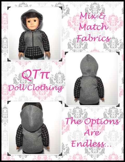 QTπ Doll Clothing 18 Inch Modern Rough 'n' Tumble Hoodie 18" Doll Clothes Pixie Faire