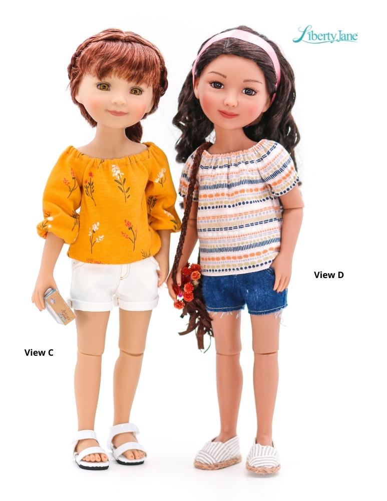 Liberty Jane Ruby Red Fashion Friends UK Holiday Top and Dress Pattern For 15" Ruby Red Fashion Friends Pixie Faire
