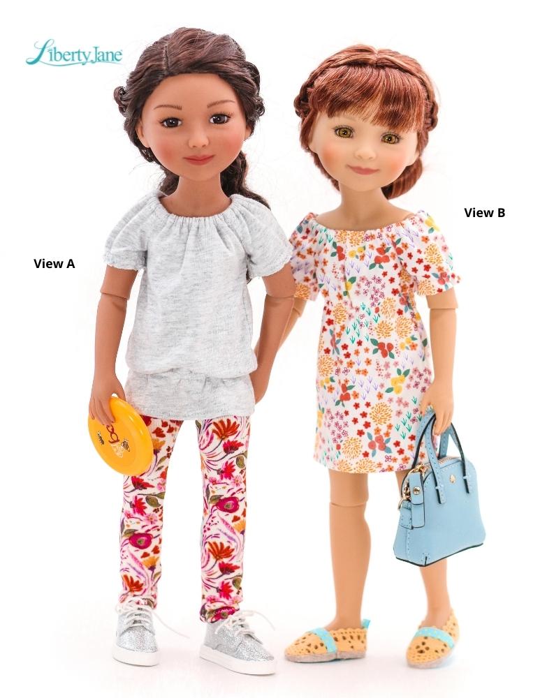 Liberty Jane Ruby Red Fashion Friends UK Holiday Top and Dress Pattern For 15" Ruby Red Fashion Friends Pixie Faire