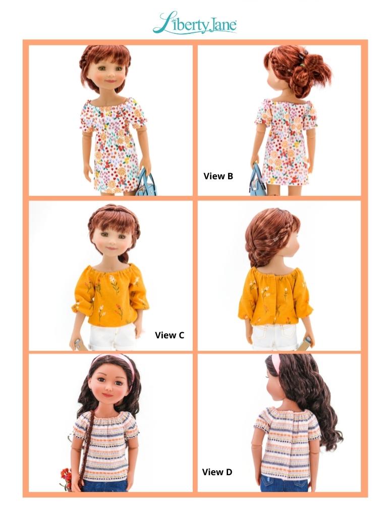 Liberty Jane Ruby Red Fashion Friends UK Holiday Top and Dress Pattern For 15" Ruby Red Fashion Friends Pixie Faire