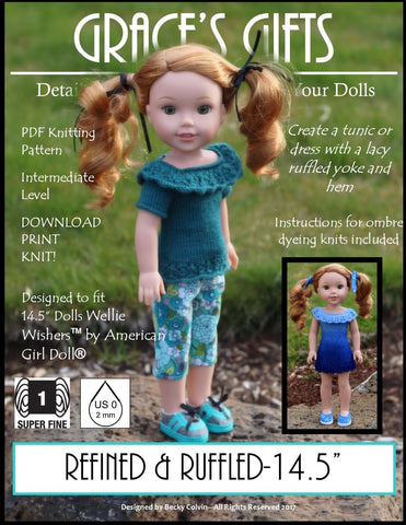 Grace's Gifts WellieWishers Refined & Ruffled Knitting Pattern for 14.5" Dolls Pixie Faire