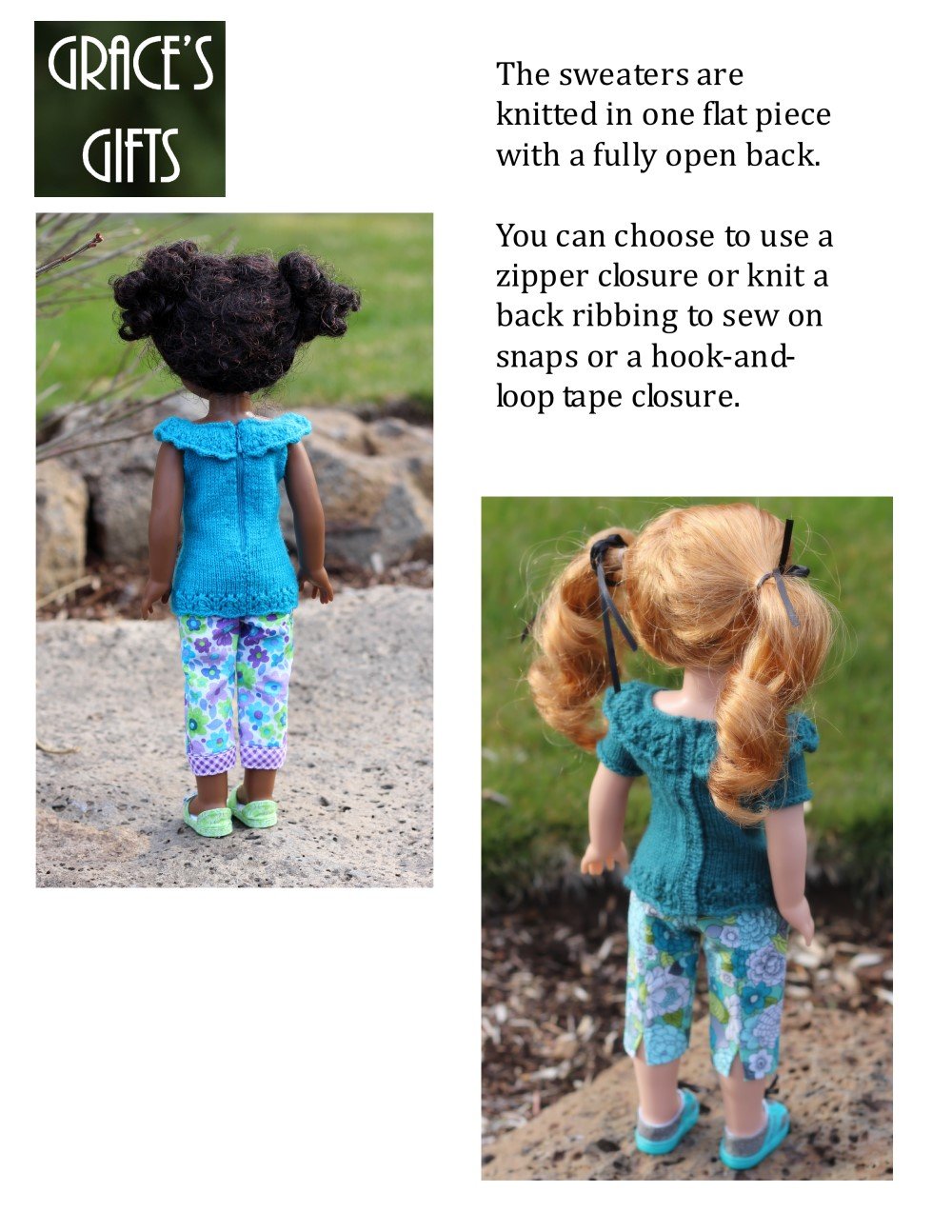 Grace's Gifts WellieWishers Refined & Ruffled Knitting Pattern for 14.5" Dolls Pixie Faire