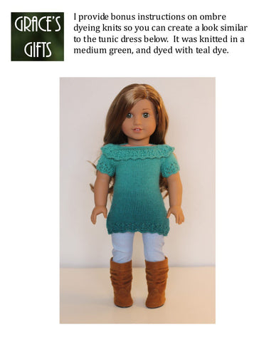 Grace's Gifts Knitting Refined & Ruffled 18" Doll Knitting Pattern Pixie Faire