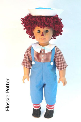 Flossie Potter 18 Inch Modern Raggedy Boy Doll Costume 18" Doll Clothes Pixie Faire