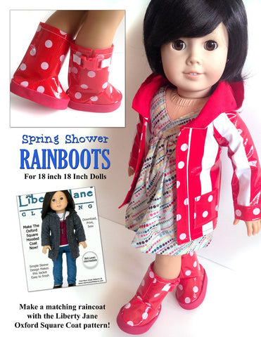 Miche Designs Shoes Spring Shower Rain Boots 18" Doll Shoes Pixie Faire