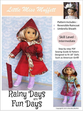 Little Miss Muffett 18 Inch Modern Rainy Days Are Fun Days 18" Doll Clothes Pixie Faire
