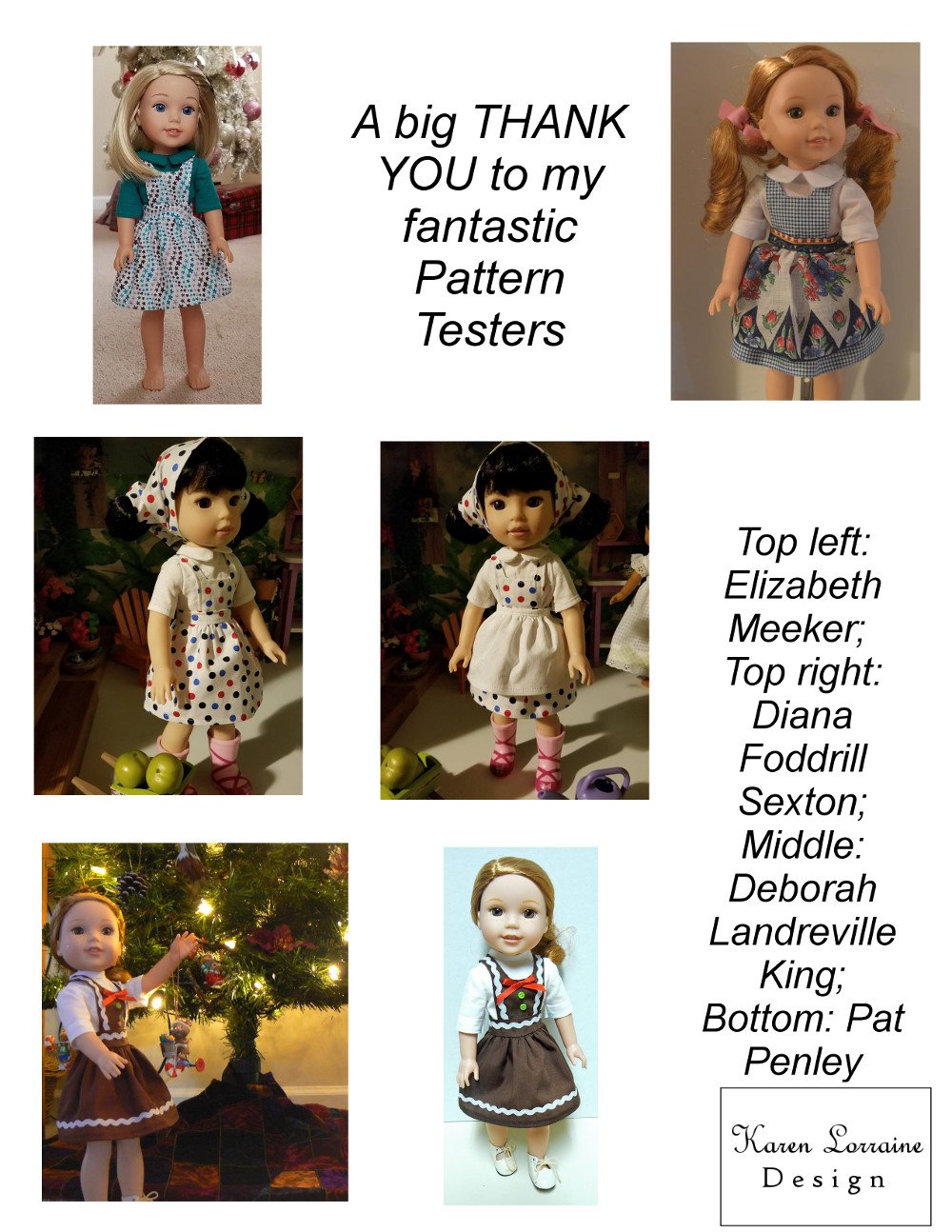 Karen Lorraine Design WellieWishers Tyrol 14-14.5 Inch Doll Clothes Pattern Pixie Faire