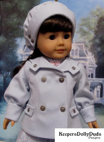 Keepers Dolly Duds Designs 18 Inch Historical 1915 Reefer Jacket and Hat 18" Doll Clothes Pattern Pixie Faire