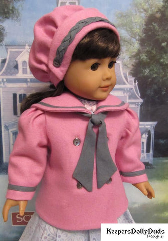 Keepers Dolly Duds Designs 18 Inch Historical 1915 Reefer Jacket and Hat 18" Doll Clothes Pattern Pixie Faire