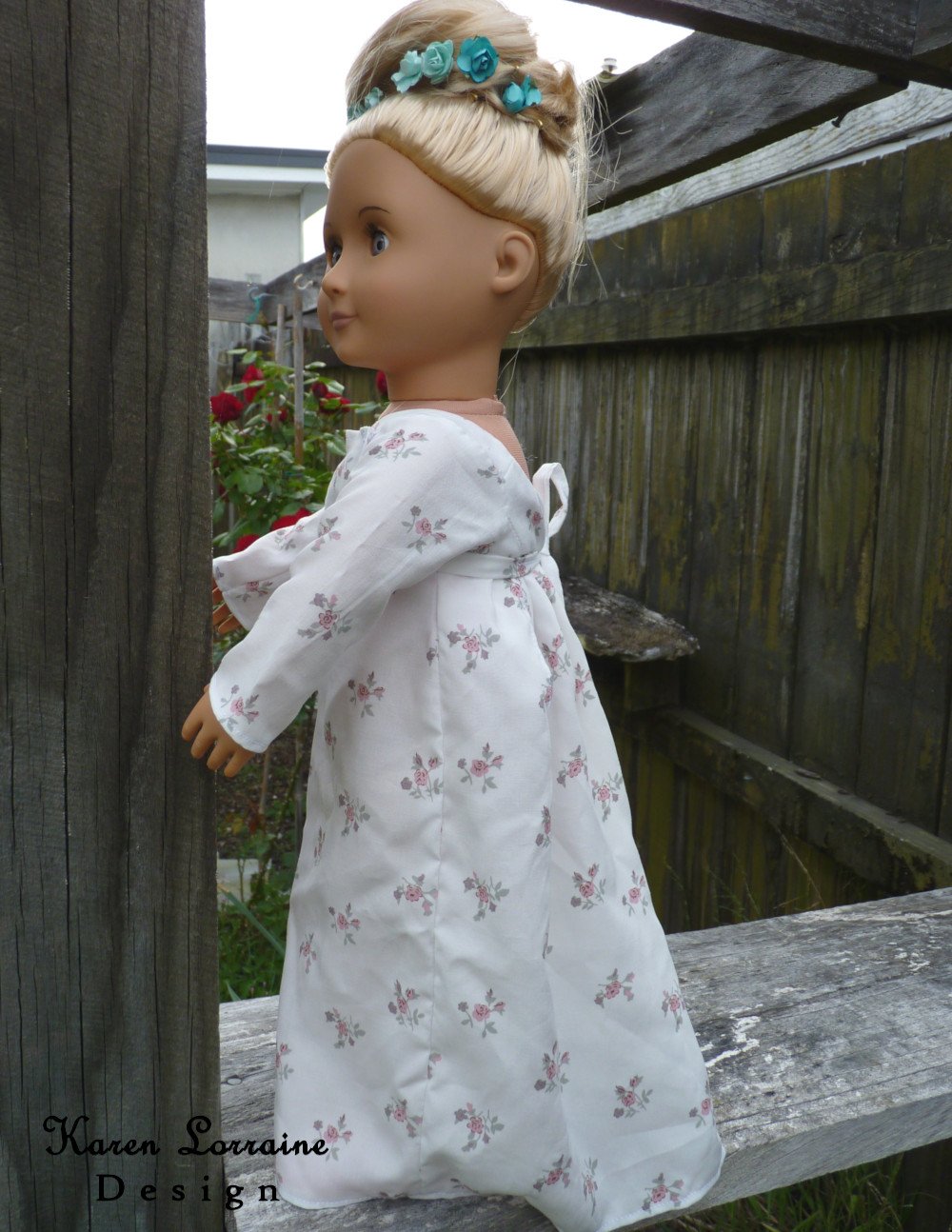 Karen Lorraine Design 18 Inch Historical Regency Style 18" Doll Clothes Pattern Pixie Faire