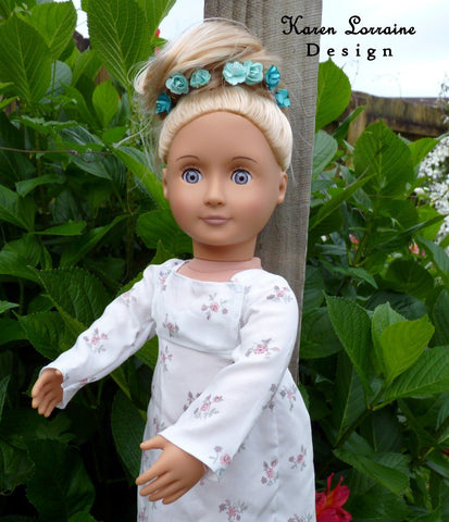 Karen Lorraine Design 18 Inch Historical Regency Style 18" Doll Clothes Pattern Pixie Faire