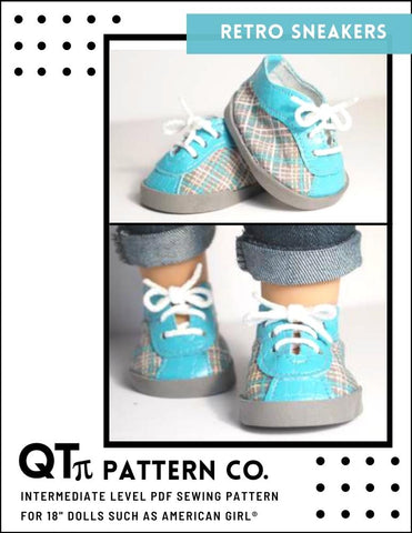 QTπ Pattern Co Shoes Retro Sneakers 18" Doll Shoes Pixie Faire