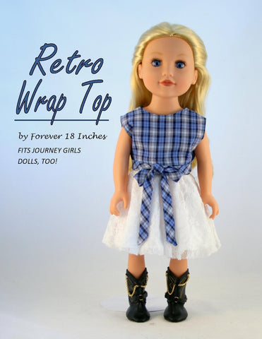 Forever 18 Inches 18 Inch Modern Retro Wrap Top 18" Doll Clothes Pixie Faire