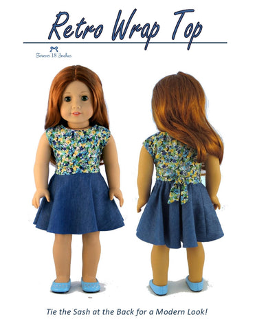 Forever 18 Inches 18 Inch Modern Retro Wrap Top 18" Doll Clothes Pixie Faire