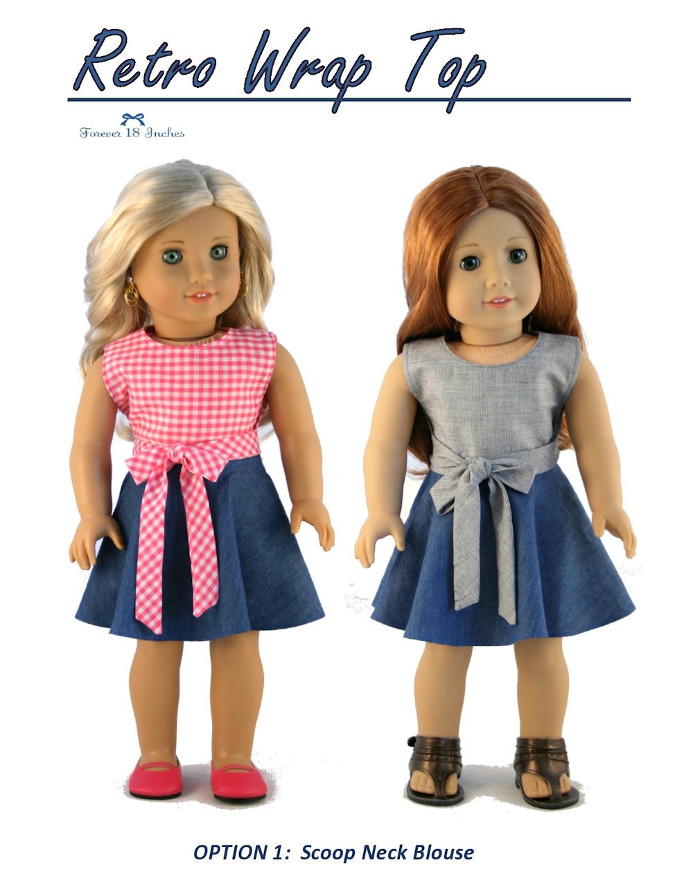 Forever 18 Inches 18 Inch Modern Retro Wrap Top 18" Doll Clothes Pixie Faire