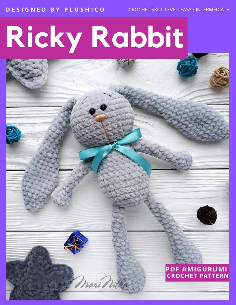 PlushiCo Ricky Rabbit Amigurumi PDF Crochet Pattern