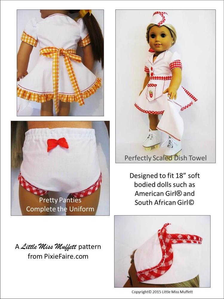 Little Miss Muffett 18 Inch Historical Roadhouse Roller Skater 18" Doll Clothes Pixie Faire