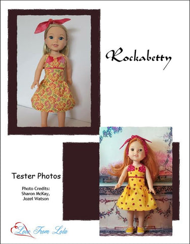 Love From Lola WellieWishers Rockabetty 14.5" Doll Clothes Pattern Pixie Faire