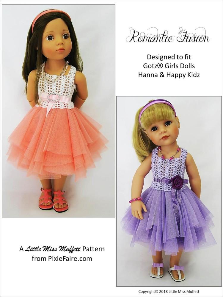 Little Miss Muffett Gotz 19" Romantic Fusion Sewing & Crochet Pattern for 19" Gotz Dolls Pixie Faire