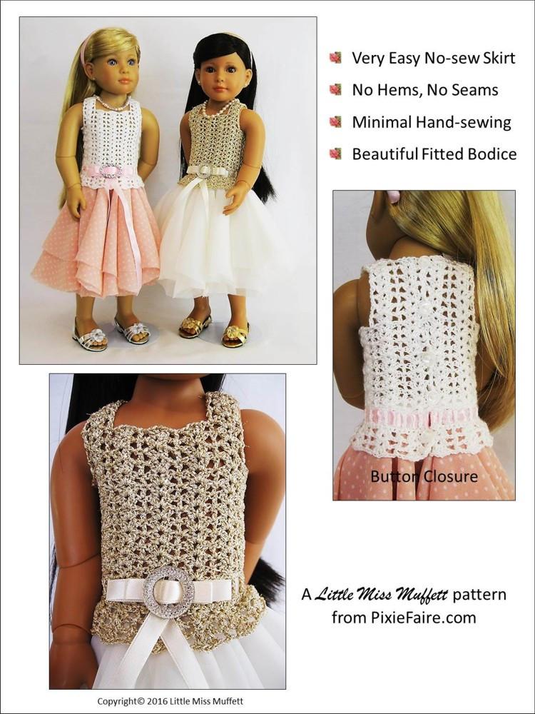 Little Miss Muffett Kidz n Cats Romantic Fusion Crochet Pattern for Kidz N Cats Dolls Pixie Faire