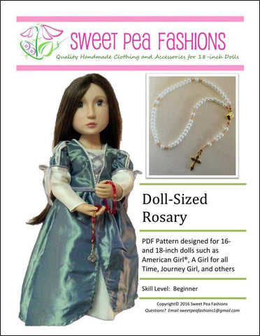 Sweet Pea Fashions Tutorials & Crafts Doll-Sized Rosary Doll Jewelry Pattern Pixie Faire