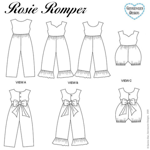 Genniewren Ruby Red Fashion Friends Rosie Romper Doll Clothes Pattern for Ruby Red Fashion Friends™ Pixie Faire