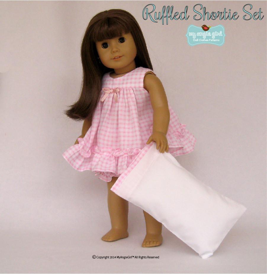 My Angie Girl 18 Inch Modern Ruffled Shortie Set 18" Doll Clothes Pixie Faire