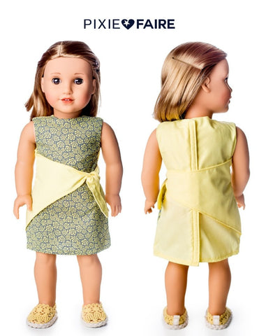 Seams to Streams 18 Inch Modern Knot What I Expected Dress 18" Doll Clothes Pattern Pixie Faire