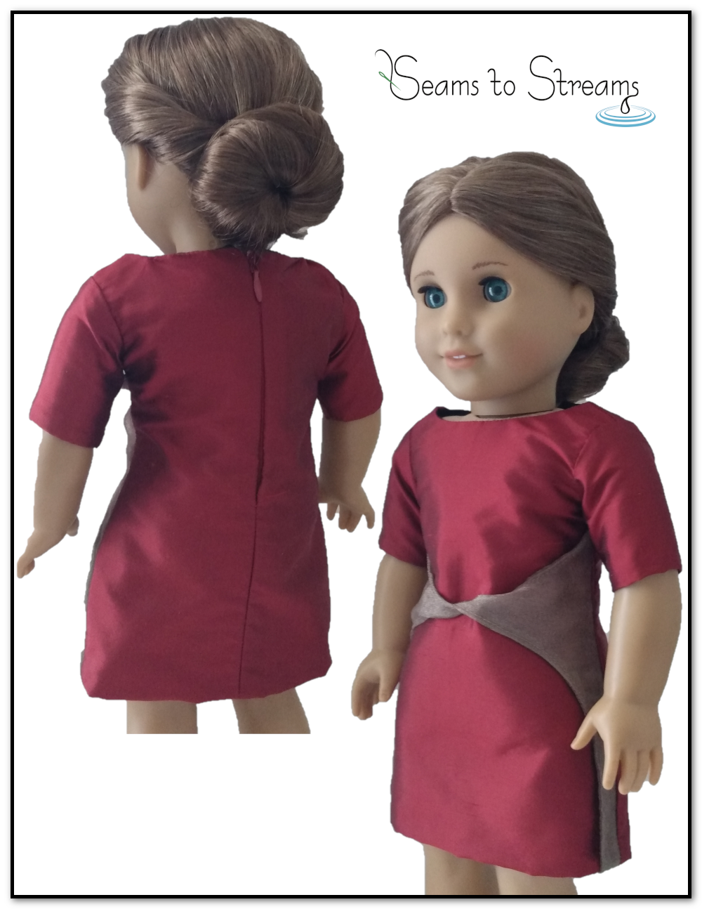 Seams to Streams 18 Inch Modern Twist on a Theme Dress 18" Doll Clothes Pattern Pixie Faire