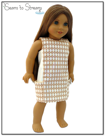 Seams to Streams 18 Inch Modern A Stitch In My Side Pocket Dress 18" Doll Clothes Pattern Pixie Faire