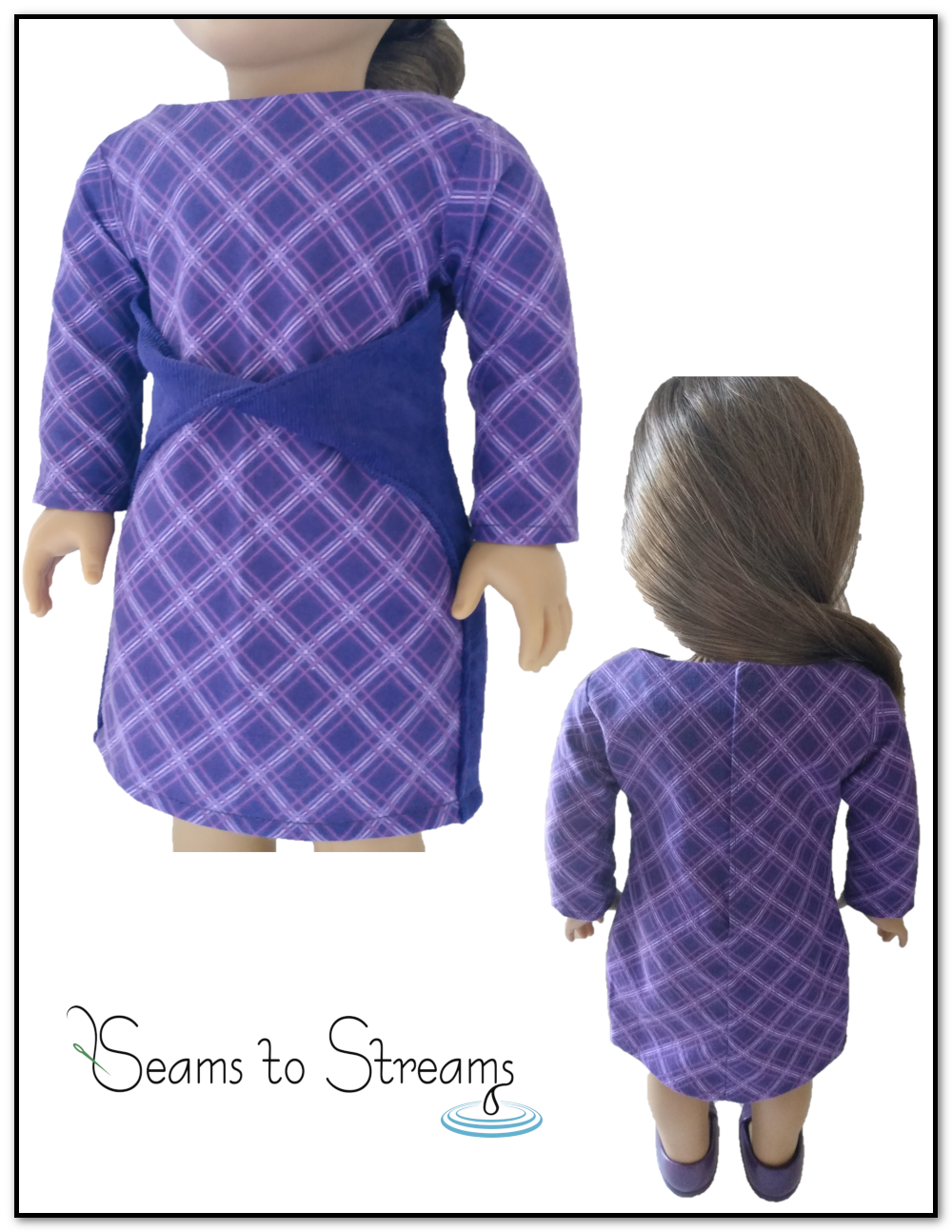 Seams to Streams 18 Inch Modern Twist on a Theme Dress 18" Doll Clothes Pattern Pixie Faire