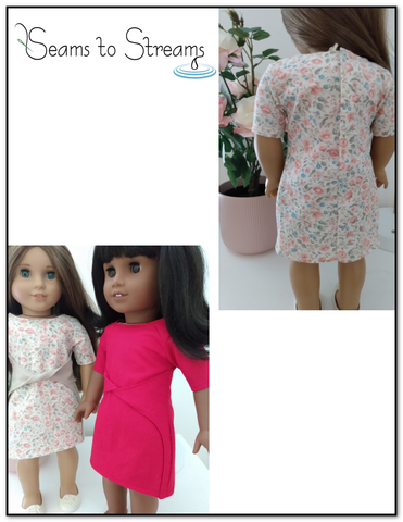 Seams to Streams 18 Inch Modern Twist on a Theme Dress 18" Doll Clothes Pattern Pixie Faire