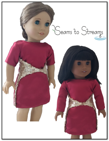 Seams to Streams 18 Inch Modern Twist on a Theme Dress 18" Doll Clothes Pattern Pixie Faire