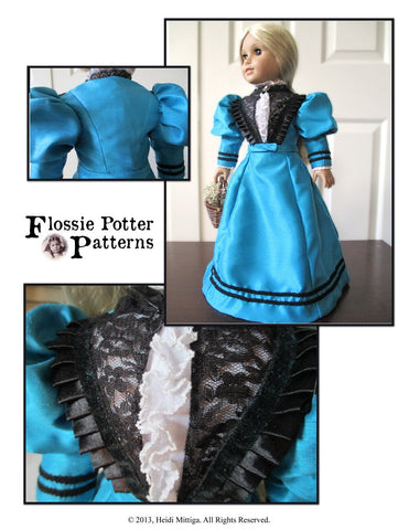 Flossie Potter 18 Inch Historical 1896 Susan B. Anthony Outfit 18" Doll Clothes Pattern Pixie Faire