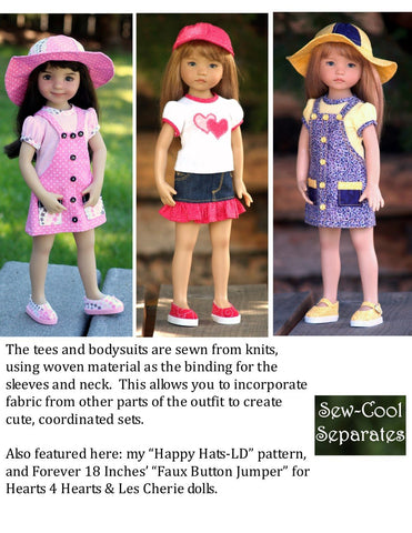 Sew Cool Separates Little Darling Terrific Lil' Tees Pattern for Little Darling Dolls Pixie Faire