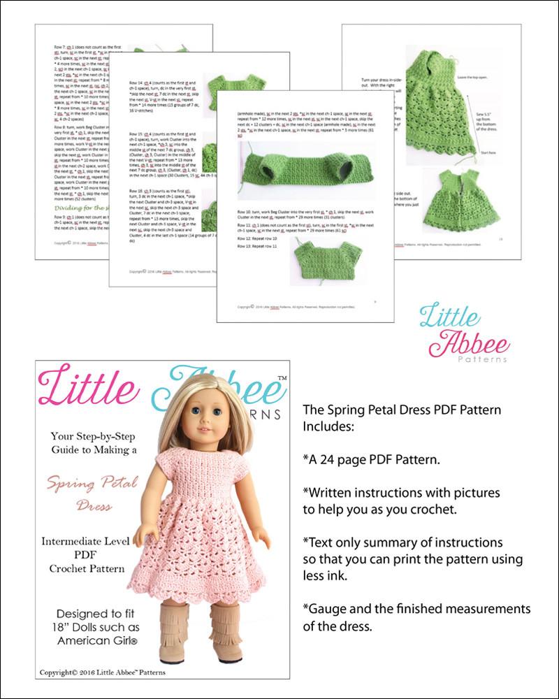 Little Abbee Crochet Spring Petal Dress Crochet Pattern Pixie Faire