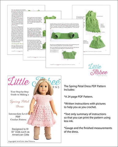 Little Abbee Crochet Spring Petal Dress Crochet Pattern Pixie Faire