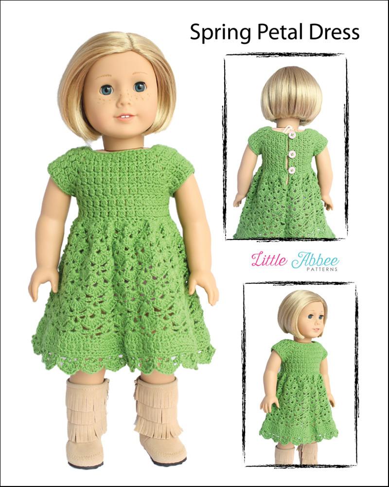 Little Abbee Spring Petal Dress Doll Clothes Pattern 18 inch American Girl Dolls Little Abbee Spring Petal Dress Doll Clothes Pattern 18 inch American Girl Dolls