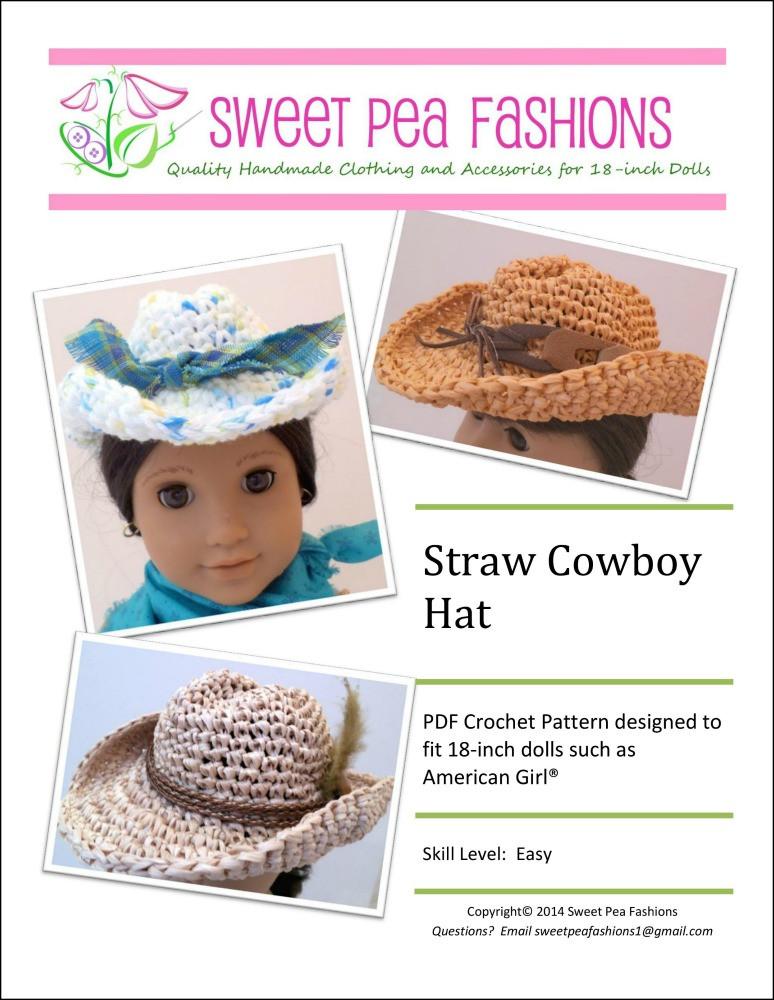 Sweet Pea Fashions Crochet Straw Cowboy Hat Crochet Pattern Pixie Faire