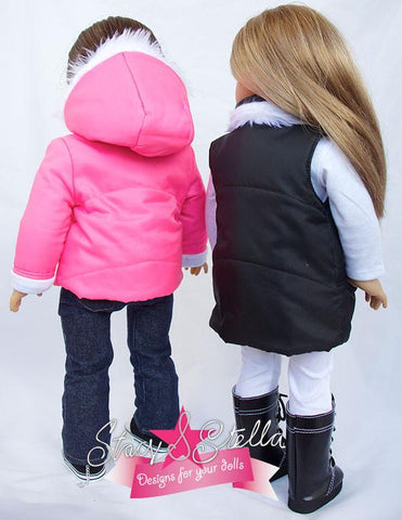 Stacy and Stella 18 Inch Modern Puffer Jacket 18 " Doll Clothes Pattern Pixie Faire