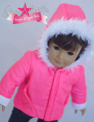 Stacy and Stella 18 Inch Modern Puffer Jacket 18 " Doll Clothes Pattern Pixie Faire