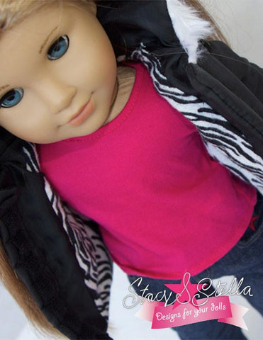 Stacy and Stella 18 Inch Modern Puffer Jacket 18 " Doll Clothes Pattern Pixie Faire