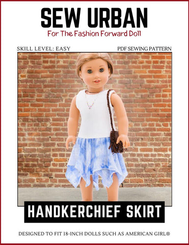 Sew Urban 18 Inch Modern Handkerchief Skirt 18" Doll Clothes Pixie Faire