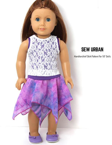 Sew Urban 18 Inch Modern Handkerchief Skirt 18" Doll Clothes Pixie Faire