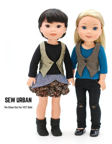 Sew Urban WellieWishers Urban Vest 14.5" Doll Clothes Pattern Pixie Faire